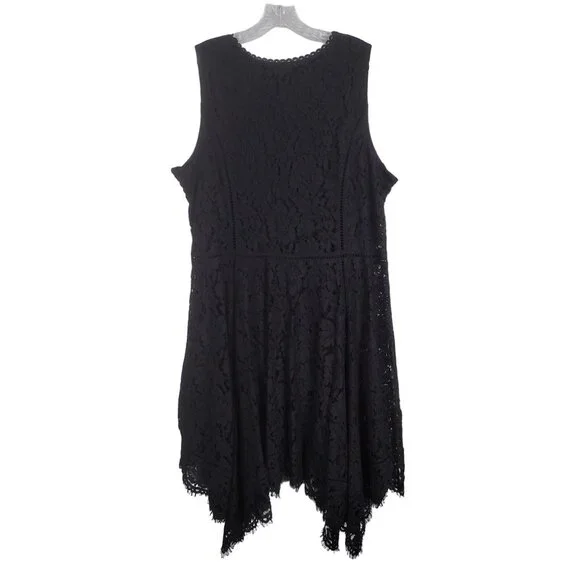 Isaac Mizrahi Live! Size XL Dress Lace WhimsiGoth Witchy Handkerchief Hem Flared - Picture 2 of 11